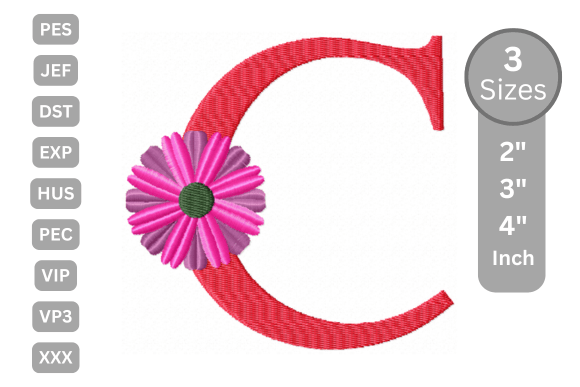 Blossom Alphabet Letter - C: A Floral Touch for Boutique Apparel