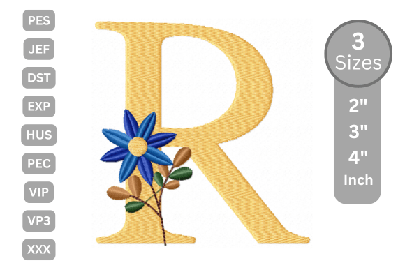 Botanical Flower Letter - R: A Designer's Review for Boutique Sweatshirts