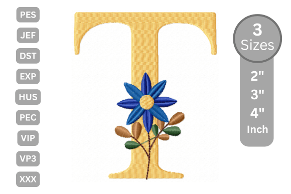 Botanical Flower Letter - T: A Charming Touch for Personalized Gifts
