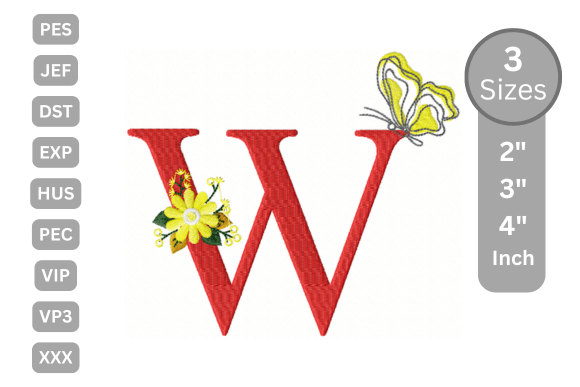 Butterfly Bloom Alphabet - W: A Charming Touch for Personalized Gifts