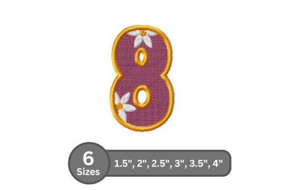 Daisy Joy Number -8: A Stylish Embroidery Design for Small Business Branding