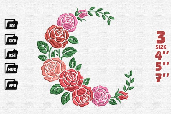 Elegant Crescent of Red and Pink Rose