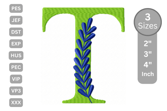 Elegant Floral Alphabet Letter-T: A Designer's Review