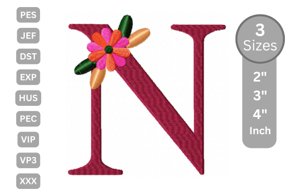 Floral Alphabet Letter - N: A Designer's Review for Boutique Apparel