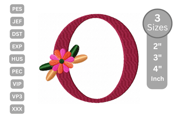 Floral Alphabet Letter - O: A Charming Touch for Personalized Embroidery