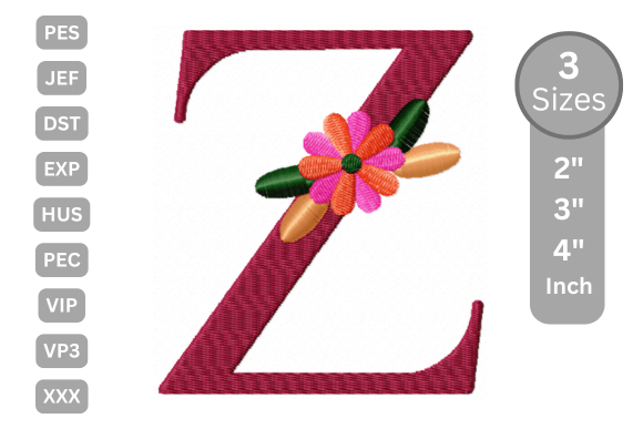 Floral Alphabet Letter - Z: A Seasonal Embroidery Gem