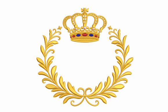 Royal Crown Wreath: A Sophisticated Embroidery Design for Sellers