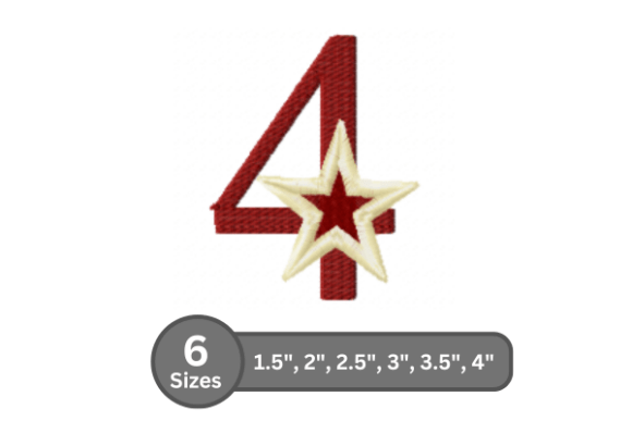 Star Pop Number -4: A Stylish Monogram Addition for Embroidery Designers