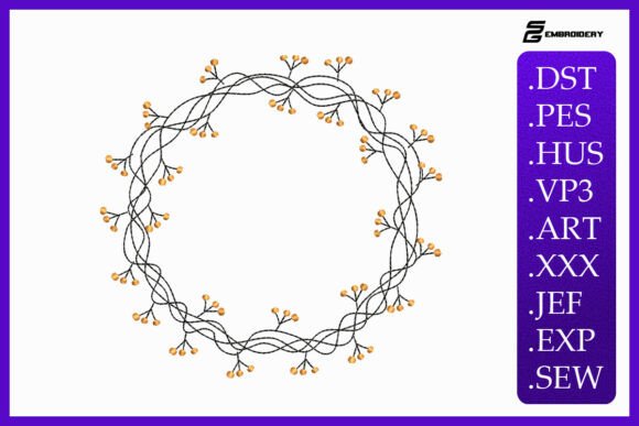 Vine Wreath Embroidery Design Review for Boutique Apparel